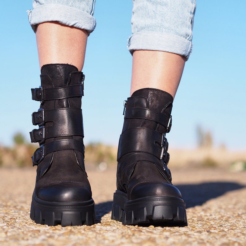 Extravagant Black Genuine Leather Women's Bootsleather