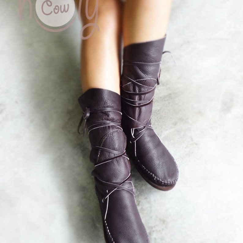 Brown Leather Moccasin Womens Moccasins Native American