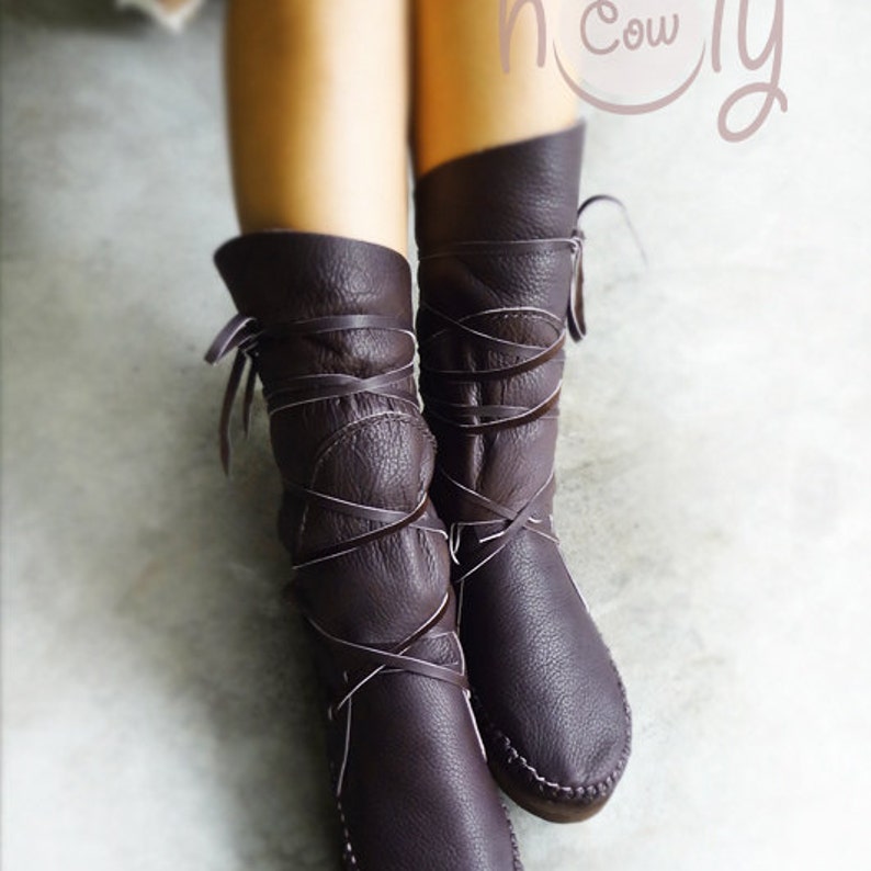 Brown Leather Moccasin Womens Moccasins Native American