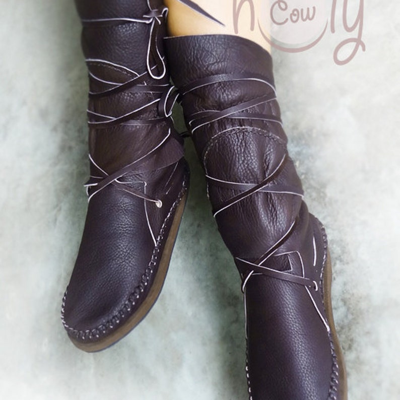 Brown Leather Moccasin Womens Moccasins Native American