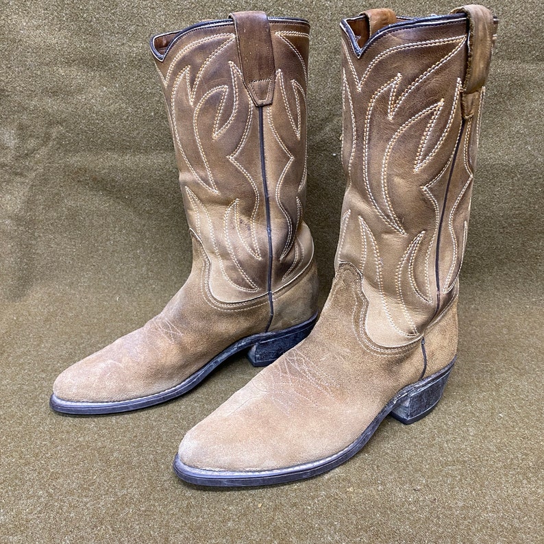 Durango Cowboy Rancher Farmer Brown Suede Leather Boots Size 6