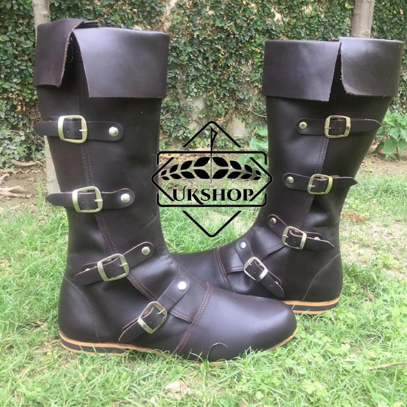 Medieval Leather Boots RENAISSANCE Viking Pirate Boots Mans