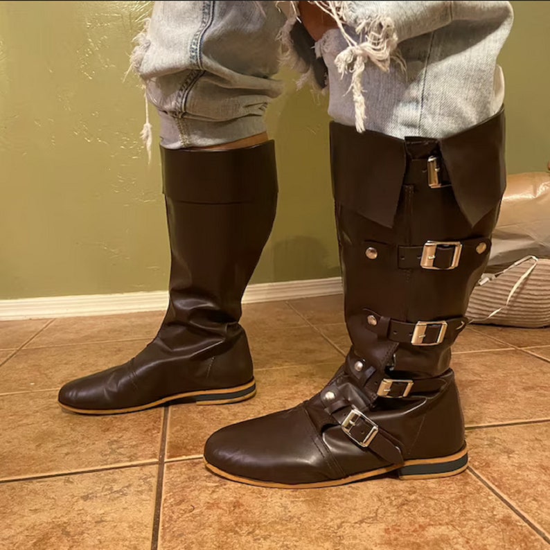 Medieval Leather Boots RENAISSANCE Viking Pirate Boots Mans