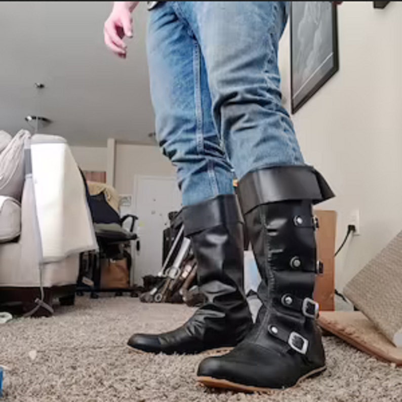 Medieval Leather Boots RENAISSANCE Viking Pirate Boots Mans