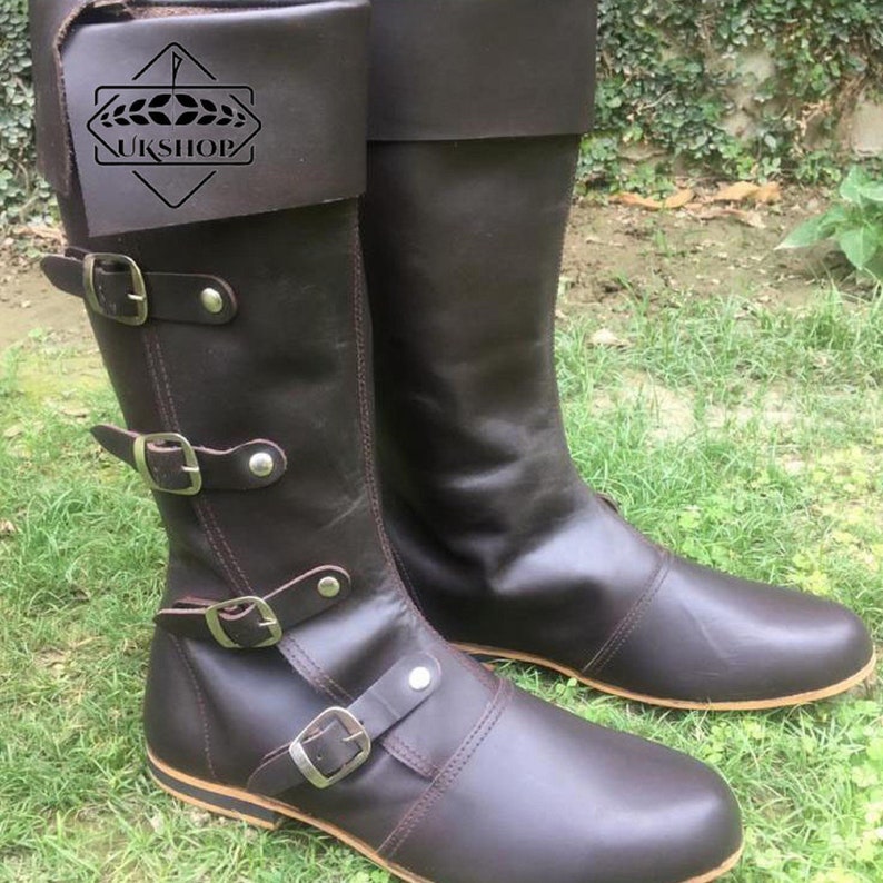 Medieval Leather Boots RENAISSANCE Viking Pirate Boots Mans