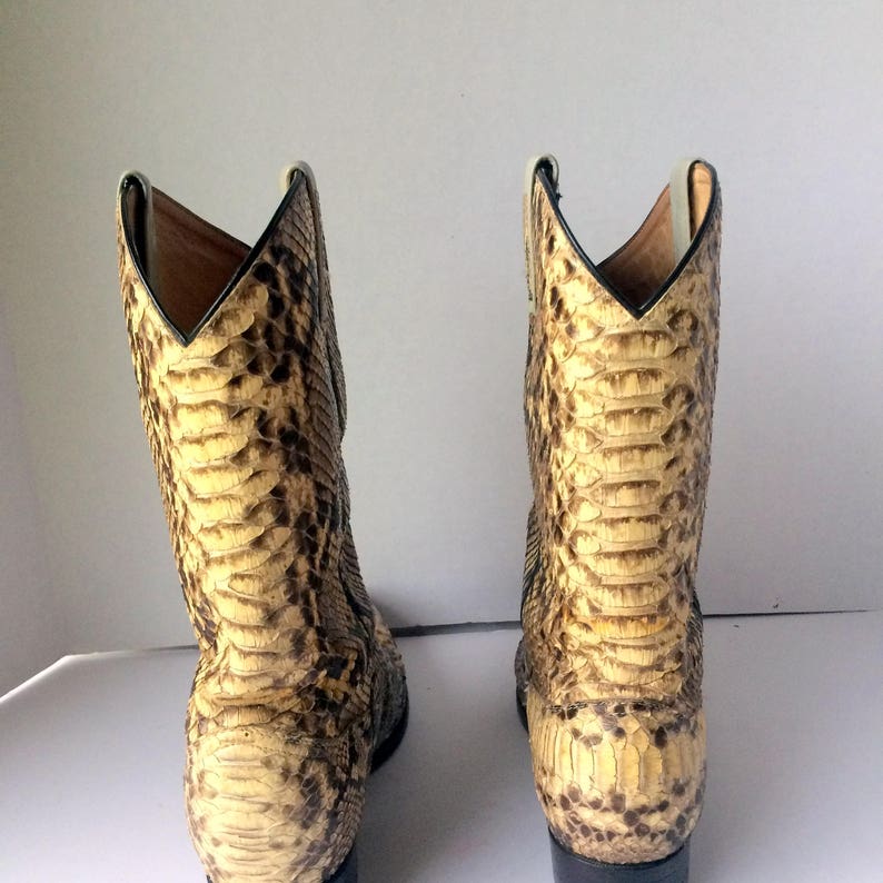 Genuine Snakeskin Vintage Boots sz 11 D Handmade Snakeskin