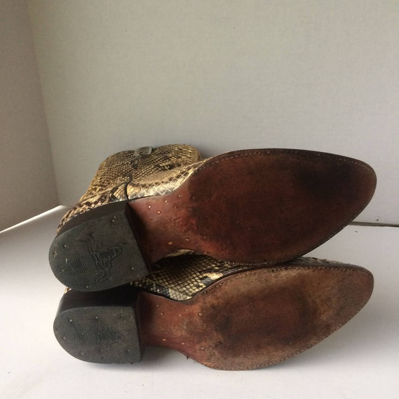 Genuine Snakeskin Vintage Boots sz 11 D Handmade Snakeskin