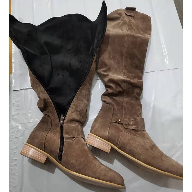 Statement Suede Boots Zip Side in 5 Colors in Sizes 4.5-11