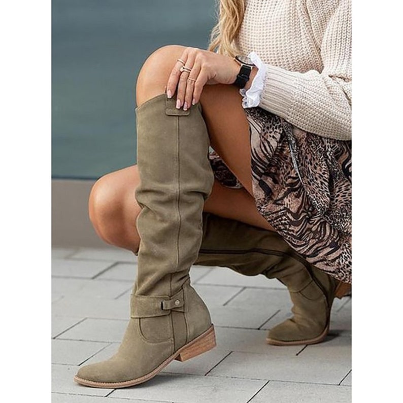 Statement Suede Boots Zip Side in 5 Colors in Sizes 4.5-11