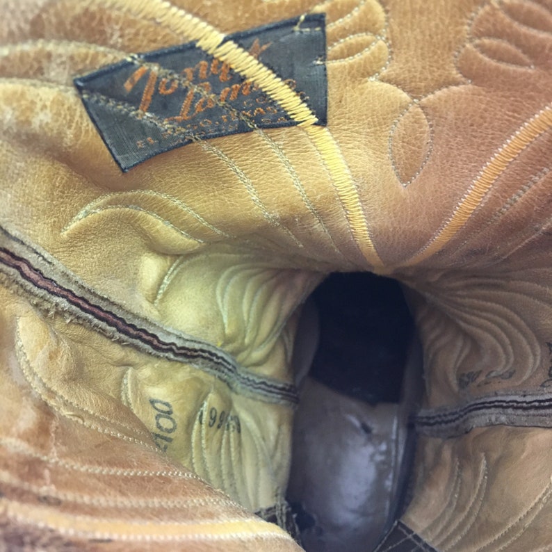 Tony Lama Vtg Gold Label Buckaroo Cowboy Boots Womens 10 B