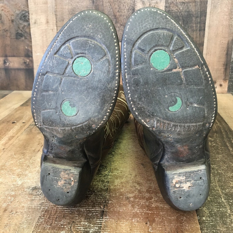 Tony Lama Vtg Gold Label Buckaroo Cowboy Boots Womens 10 B