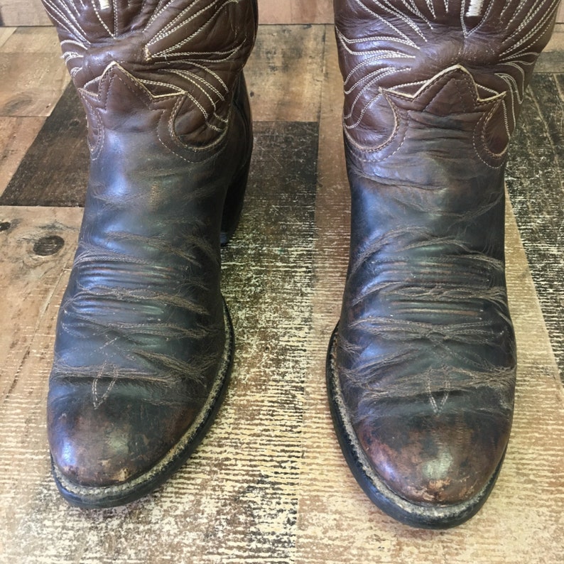 Tony Lama Vtg Gold Label Buckaroo Cowboy Boots Womens 10 B