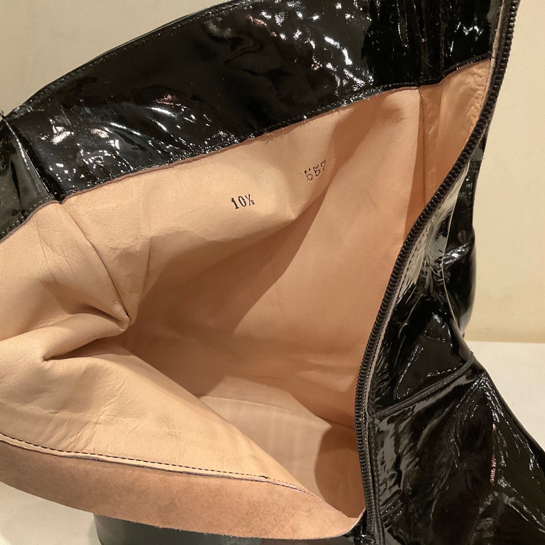 New/vintage Men's Boots in Very Soft Black Patent Leather