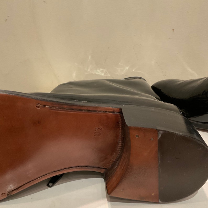 New/vintage Men's Boots in Very Soft Black Patent Leather