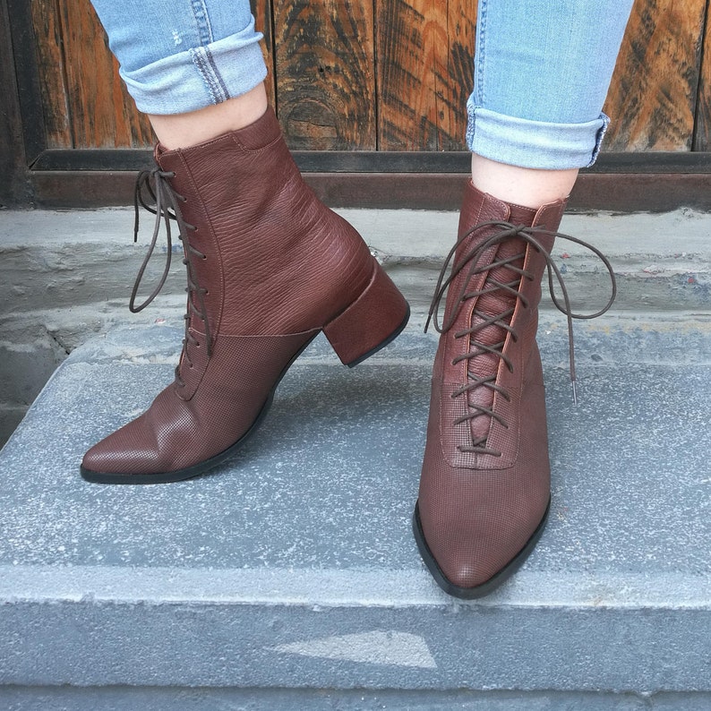 Brown Booties Women Stylish Handmade Brown Leather Ankle