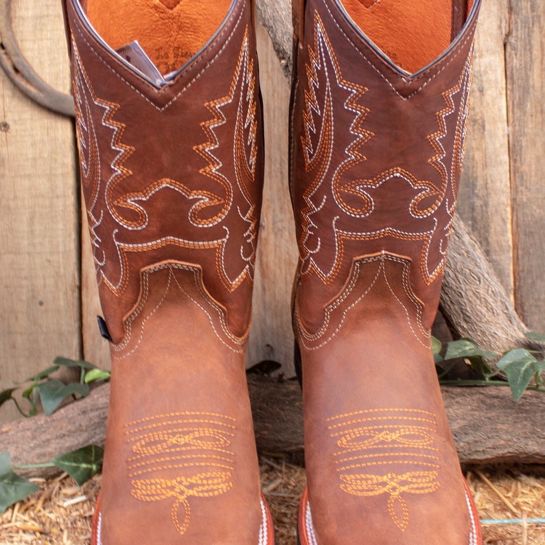 MENS Suede LEATHER COWBOY Western Rodeo Square Toe Boots